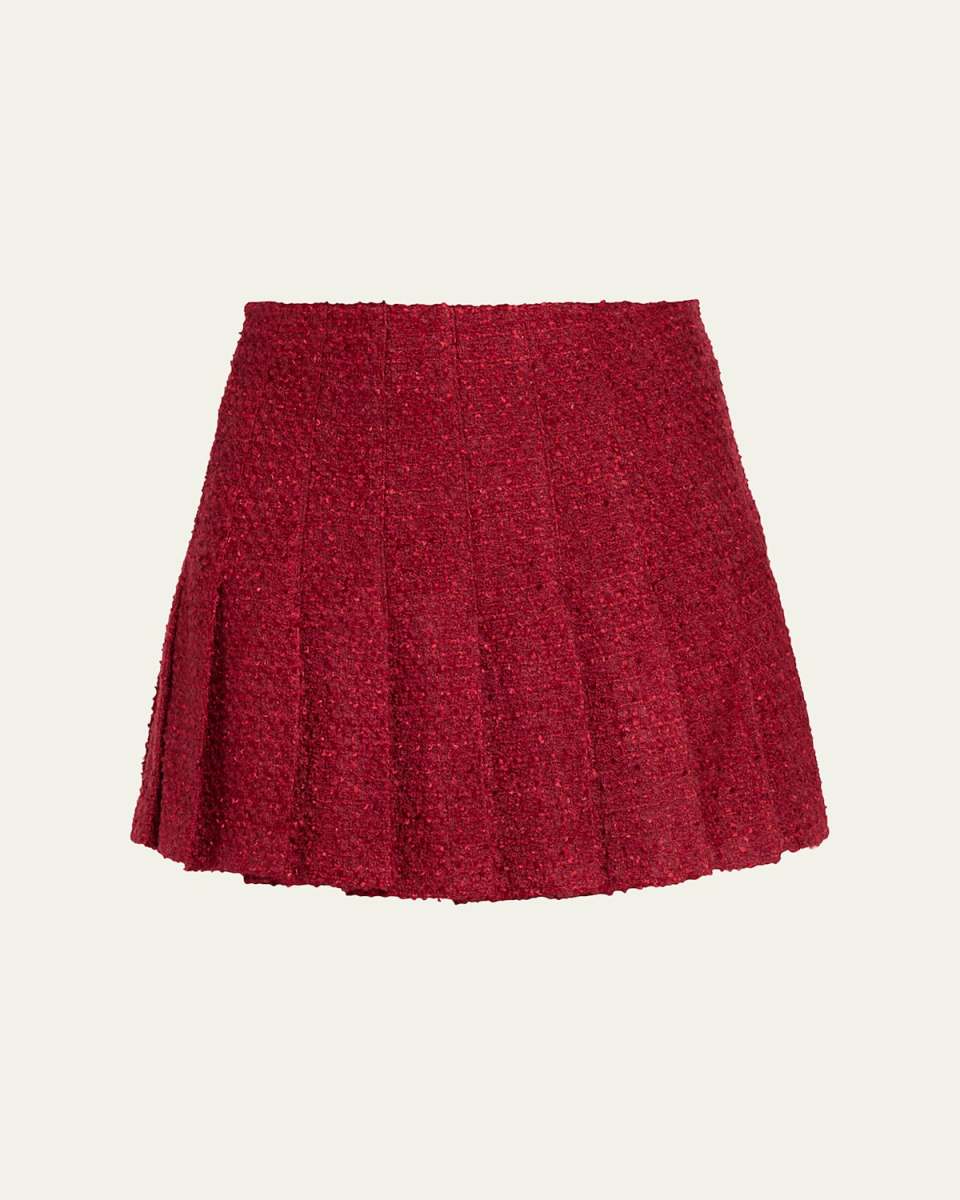 Carter Pleated Tweed Mini Skirt